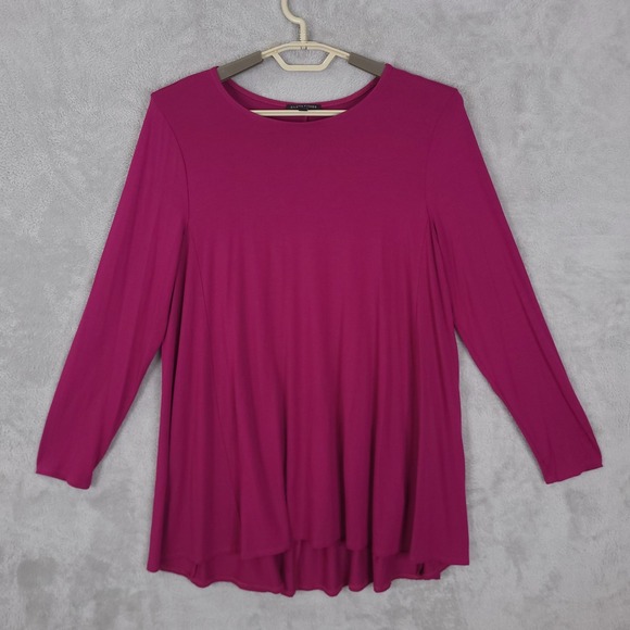 Eileen Fisher Tops - Eileen Fisher Shirt Womens Large Pink Viscose Stretch Tunic Top Made USA
